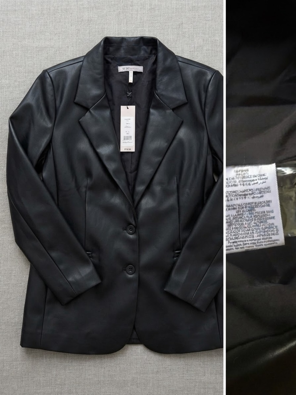 BCBGeneration Black Faux Leather Blazer Jacket